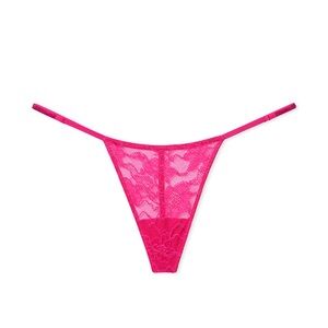Victoria’s Secret Very Sexy Shine Strap Lace V-String Panty Thong Underwear. NWT